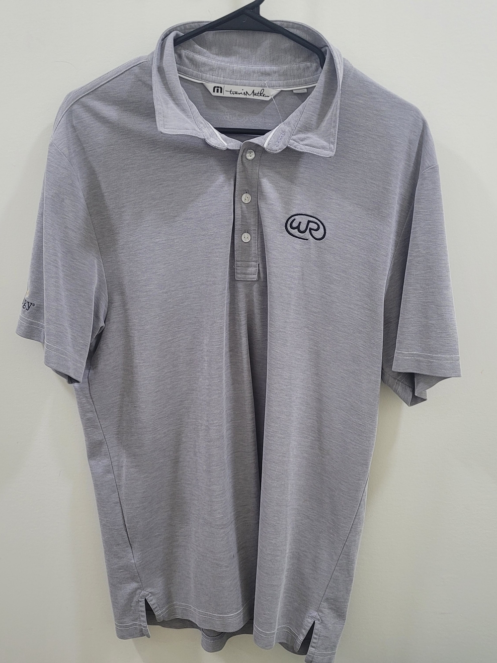 Travis Mathew Light Gray Polo with Embroidered Logo L